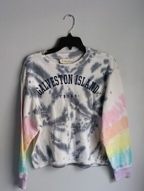 Ocean Drive Black and White Tie-Dye Sweatshirt